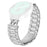 For Gabb Watch 1 Strap Rhinestones Decor 3-Bead Silver Stainless Steel Watch Band - 1