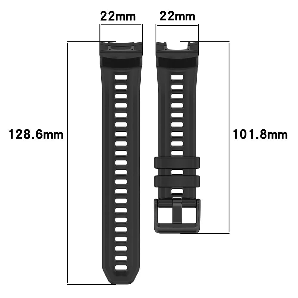 22mm Silicone Strap For Garmin Instinct 3 Solar  /  Instinct 3 AMOLED 45mm Replacement Watch Band - Black - 5
