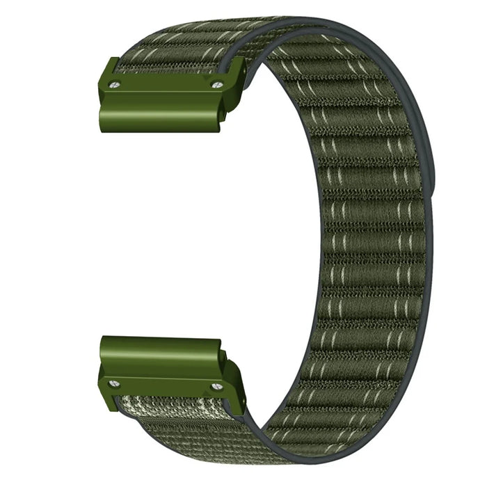 22mm Watchband For Garmin Fenix 8 (47mm)  /  7  /  6  /  5 Bands Titanium Nylon Loop Wrist Strap - Army Green - 2