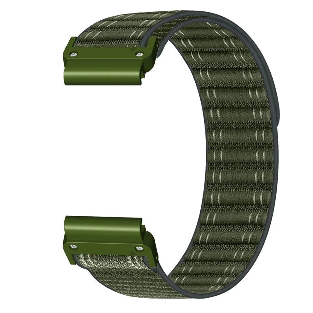 26mm Watchband For Garmin Fenix 8 51mm  /  7X  /  6X  /  5X Bands Titanium Nylon Loop Wrist Strap - Army Green - 2