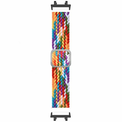 For Amazfit T-Rex 3 Bands Woven Fabric Elastic Watch Strap Replacement with PC Connector - Rainbow - 1