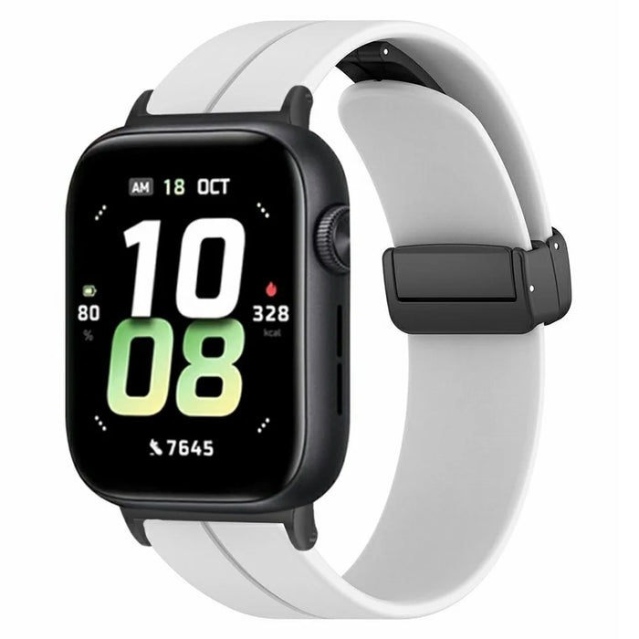 For Honor Watch 5 Bands Silicone Watch Strap with Magnetic Folding Clasp - White - 2