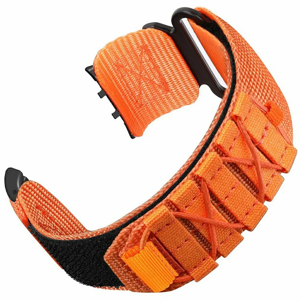 For Honor Watch 5 Nylon Watch Band Magic Tape Military Style Adjustable Strap - Orange - 1