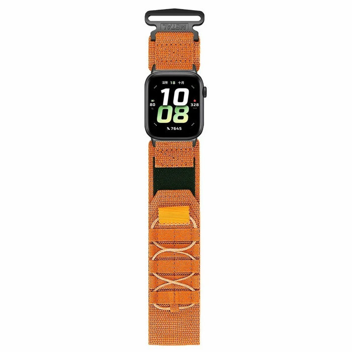 For Honor Watch 5 Nylon Watch Band Magic Tape Military Style Adjustable Strap - Orange - 2