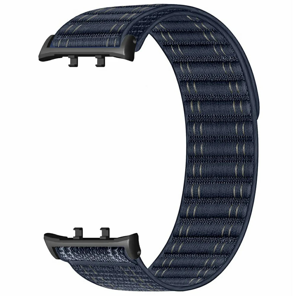 For Honor Watch 5 Bands Nylon Loop Wave Design Watch Strap with Metal Connector - Dark Blue - 3