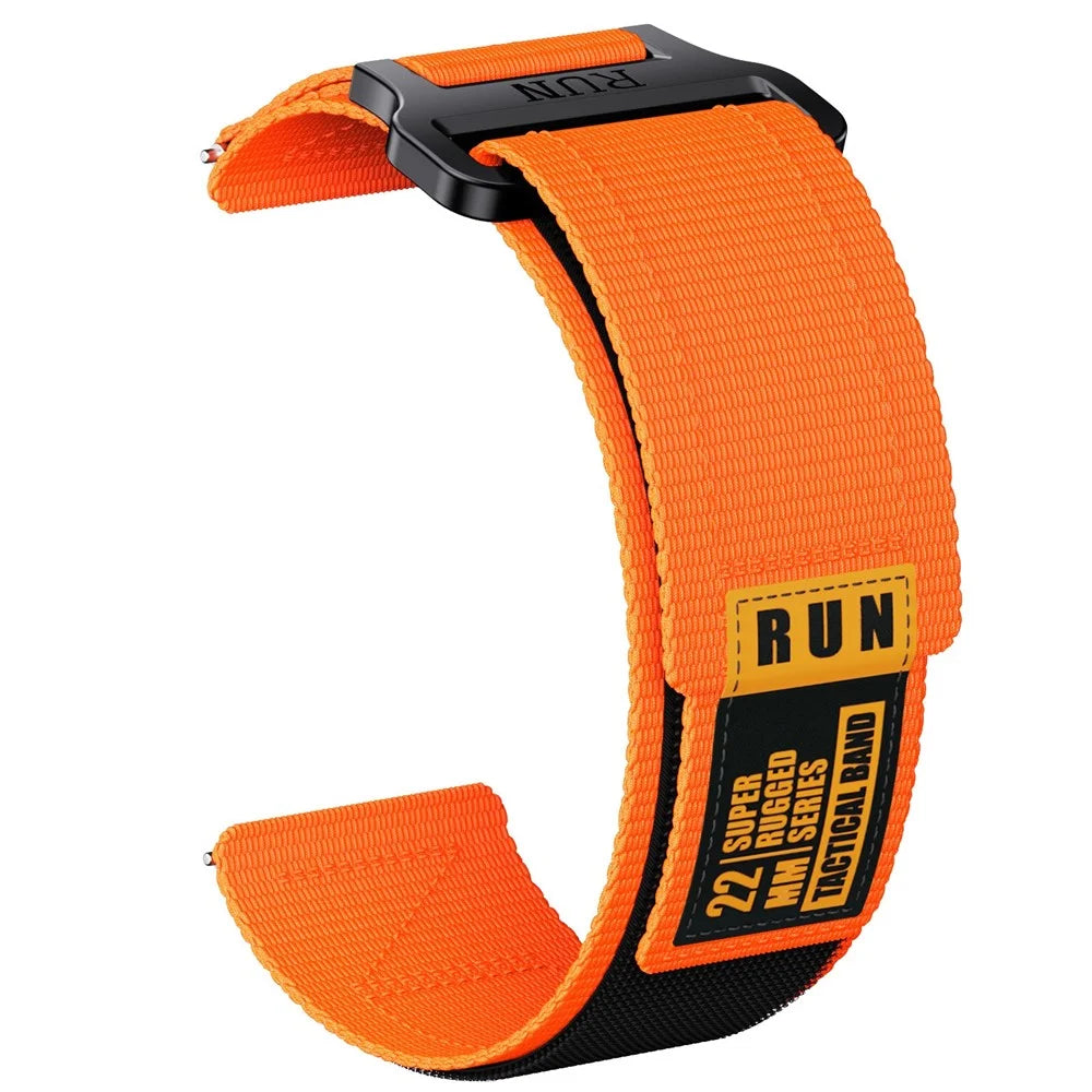 20mm Watch Band For Samsung Galaxy Watch7 44mm  /  40mm  /  Watch6 44mm  /  40mm Nylon Magic Tape Run Strap - Orange - 1