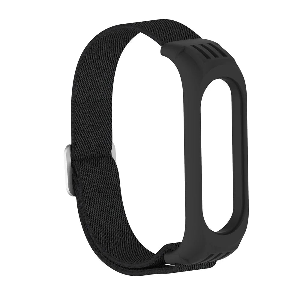 Elastic Nylon Smart Watch Strap Replacement Watchband for Xiaomi Mi Band 3/4/5/6 - Black - 4