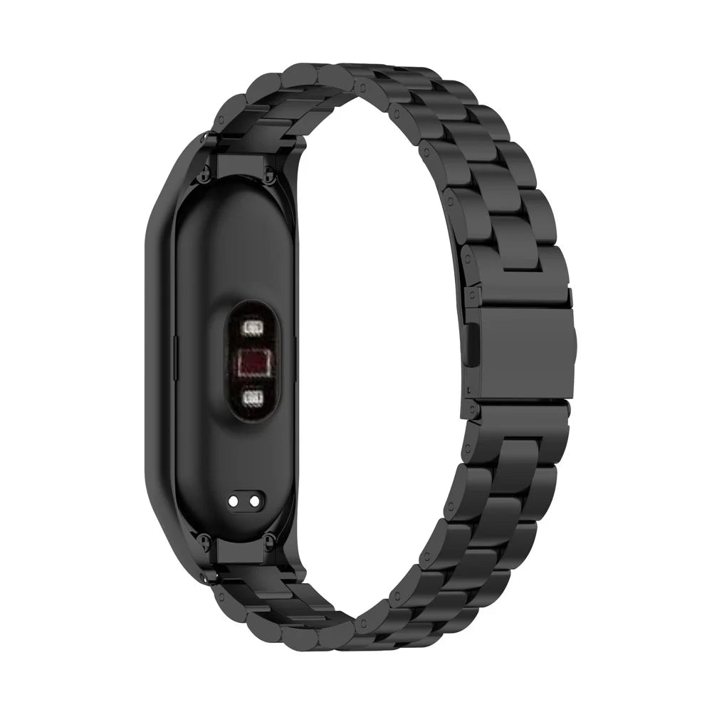 Stainless Steel Watch Strap Replacement Watchband for Xiaomi Mi Band 5/6 - Black - 1