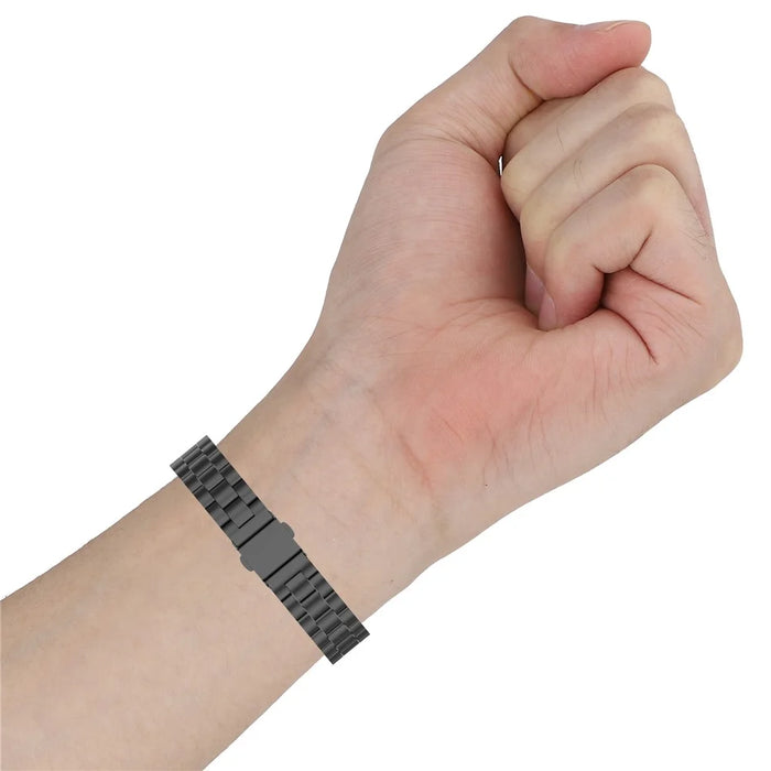 Stainless Steel Watch Strap Replacement Watchband for Xiaomi Mi Band 5/6 - Black - 7