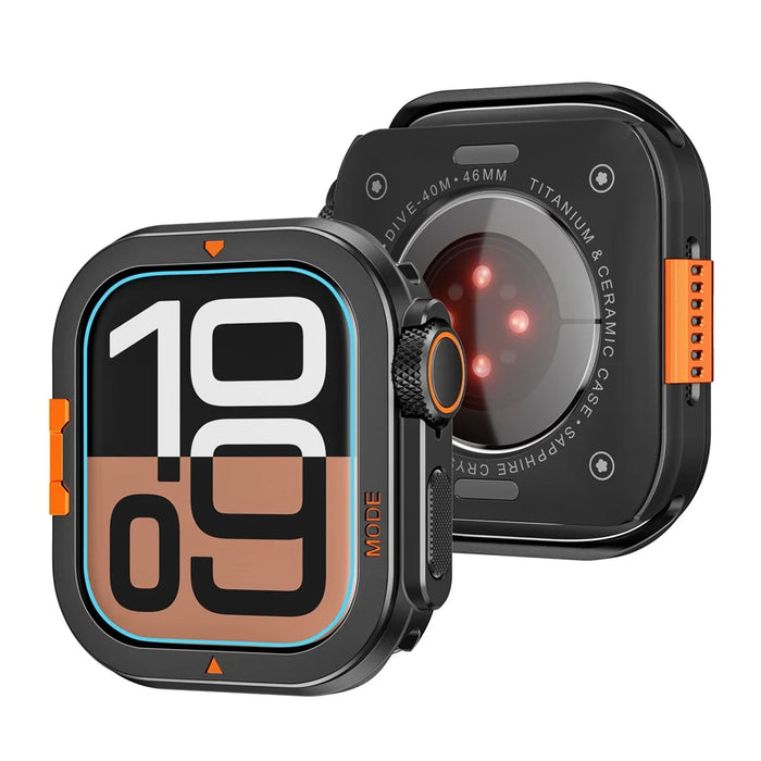 For Apple Watch Series 11 / 10 46mm Protective Case Drop Proof Metal + PC Watch Case Cover - Black - 6