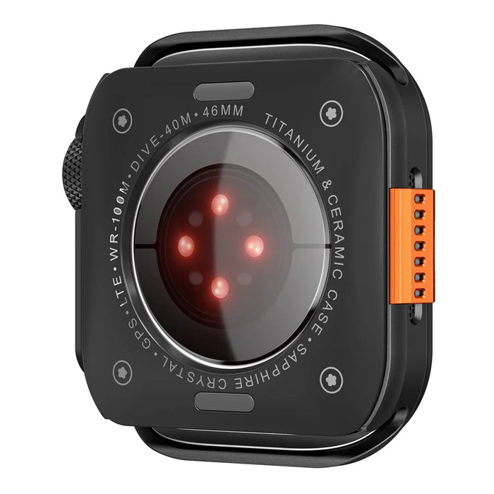 For Apple Watch Series 11 / 10 46mm Protective Case Drop Proof Metal + PC Watch Case Cover - Black - 7