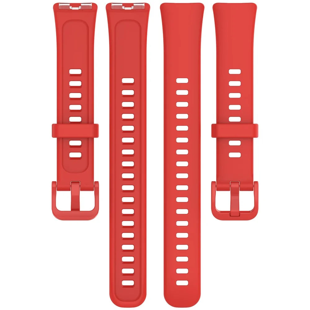 Silicone Band for Huawei Band 10 NFC / 10 / 9 NFC / 9 / 8 NFC / 8 Adjustable Strap with Watch Frame - Red - 3