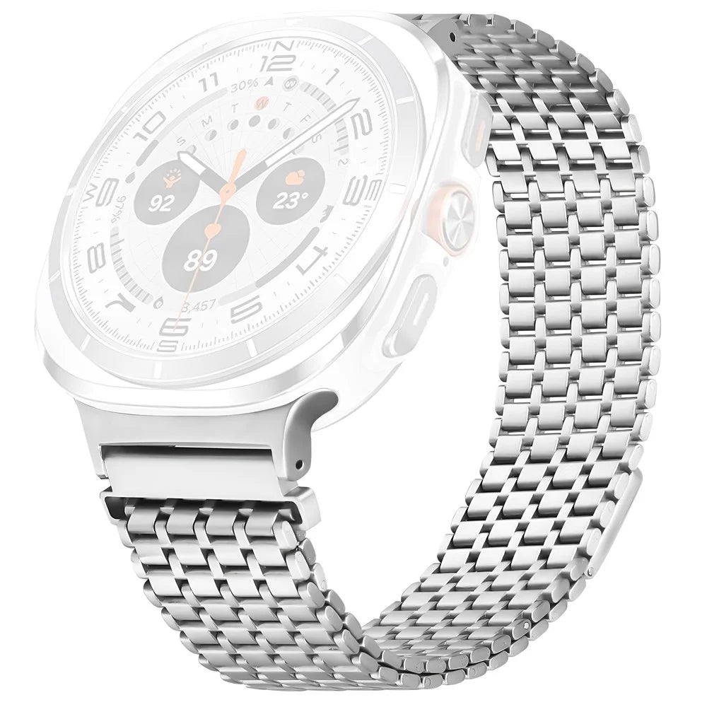 For Samsung Galaxy Watch Ultra2 47mm / Watch Ultra (2025) 47mm / Watch Ultra 47mm Watch Band Stainless Steel Magnetic Nine-Bead Loop Adjustable Strap - 1