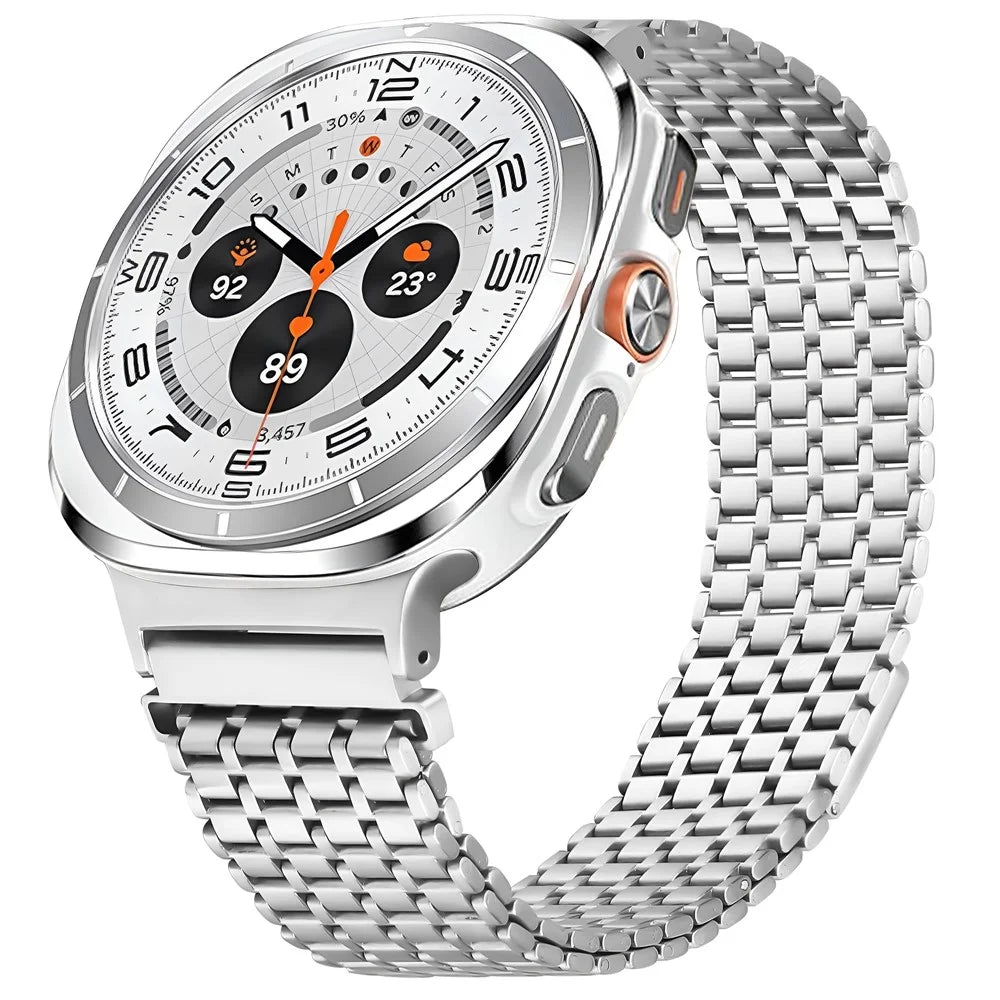 For Samsung Galaxy Watch Ultra2 47mm / Watch Ultra (2025) 47mm / Watch Ultra 47mm Watch Band Stainless Steel Magnetic Nine-Bead Loop Adjustable Strap - 2
