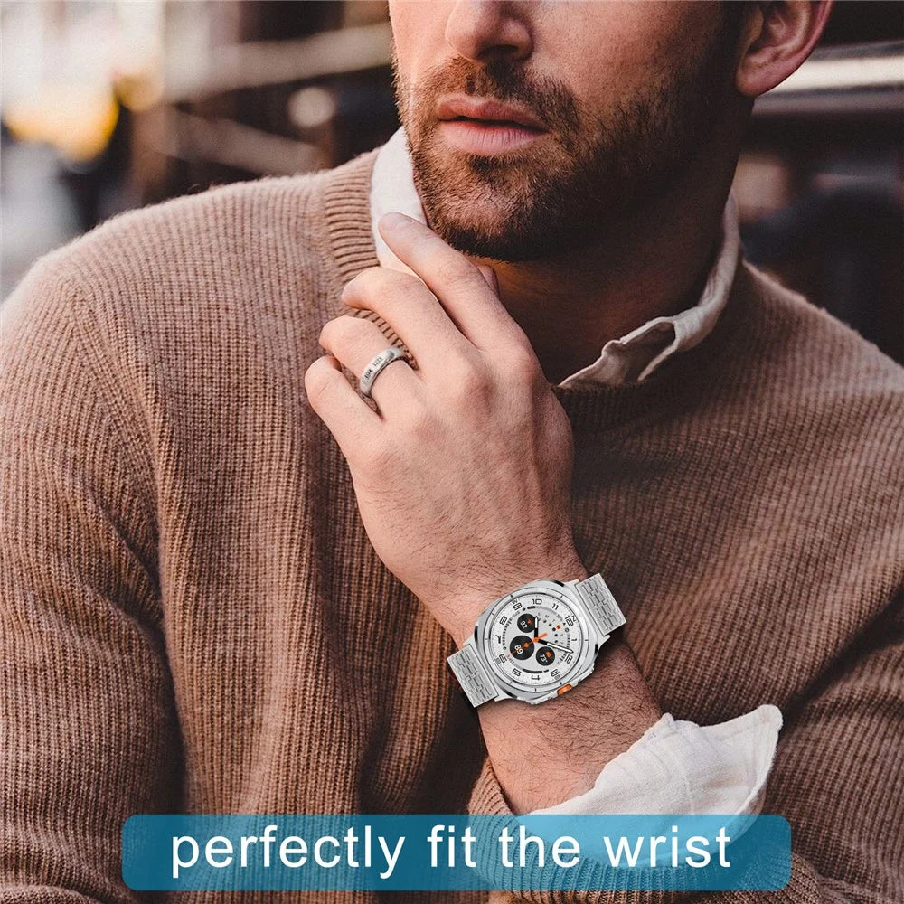 For Samsung Galaxy Watch Ultra2 47mm / Watch Ultra (2025) 47mm / Watch Ultra 47mm Watch Band Stainless Steel Magnetic Nine-Bead Loop Adjustable Strap - 6