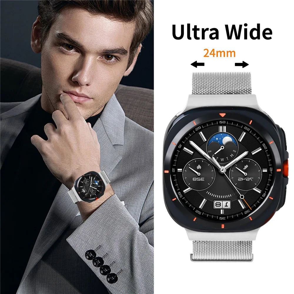 For Samsung Galaxy Watch Ultra2 47mm / Watch Ultra (2025) 47mm / Watch Ultra 47mm Watch Band Stainless Steel Magnetic Milanese Loop Adjustable Strap - 3
