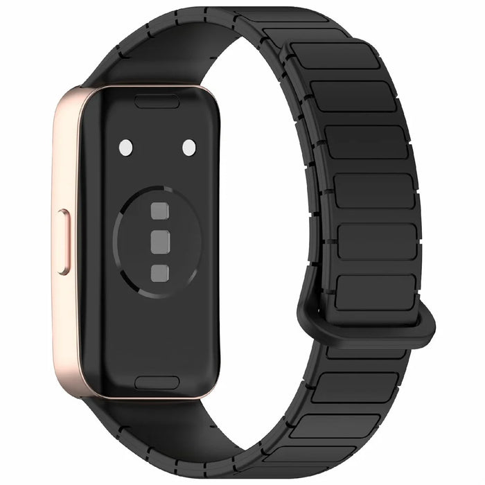 Silicone Watch Band For Huawei Band 10  /  9  /  8 Magnetic Dual Color Replacement Strap - Black - 1