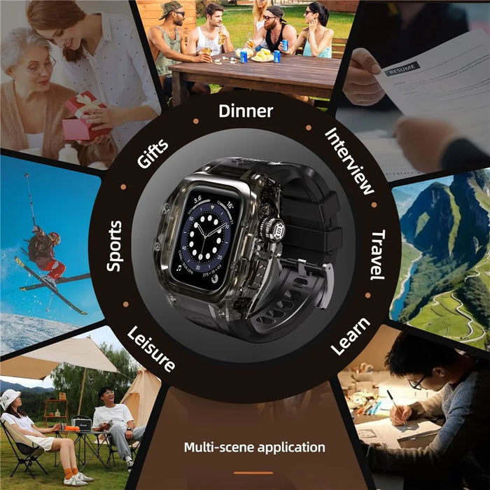 SHELLBOX For Apple Watch Series 10 42mm IP68 Waterproof Integrated Watch Case with Silicone Watch Strap - 7