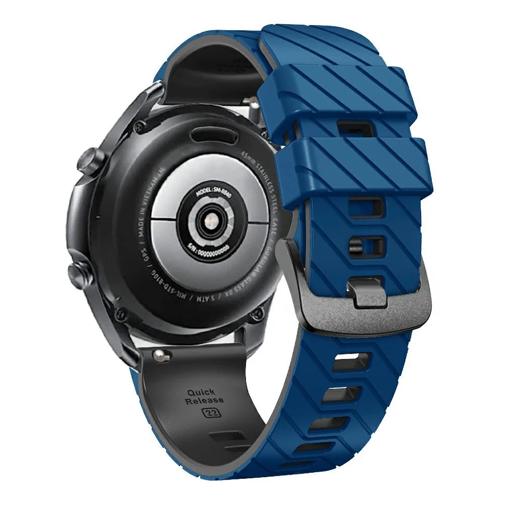 Silicone Band for Suunto 9 Peak Pro / 9 Peak / Vertical / Race S / Race Dual Color Replacement Watch Strap - Sapphire+Black - 1