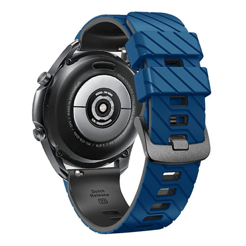 Silicone Band for Suunto 9 Peak Pro / 9 Peak / Vertical / Race S / Race Dual Color Replacement Watch Strap - Sapphire+Black - 1