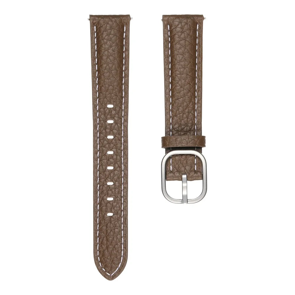 18mm Watch Band For Huawei Watch GT 5 Pro 42mm / GT 5 41mm / GT 4 41mm / Garmin Venu 3S , Genuine Cow Leather Smartwatch Strap - Tan - 3