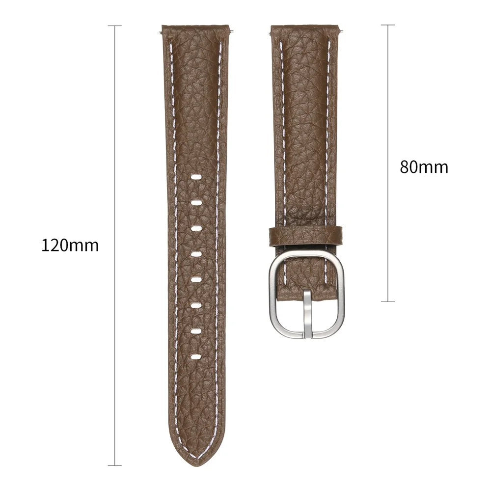 18mm Watch Band For Huawei Watch GT 5 Pro 42mm / GT 5 41mm / GT 4 41mm / Garmin Venu 3S , Genuine Cow Leather Smartwatch Strap - Tan - 5