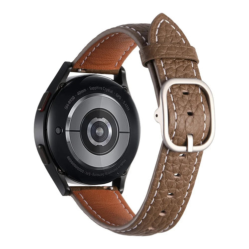 20mm Watch Band For Samsung	Galaxy Watch7 / Watch6 / Watch 5 / Huawei Watch GT 3 42mm , Genuine Cow Leather Smartwatch Strap - Tan - 1