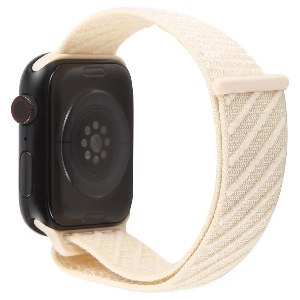 Watch Band For Apple Watch Series 11 10 42mm / 9 8 7 41mm / SE3 SE2 SE 6 5 4 40mm / 3 2 1 38mm Nylon Sport Loop Strap - Starlight - 1