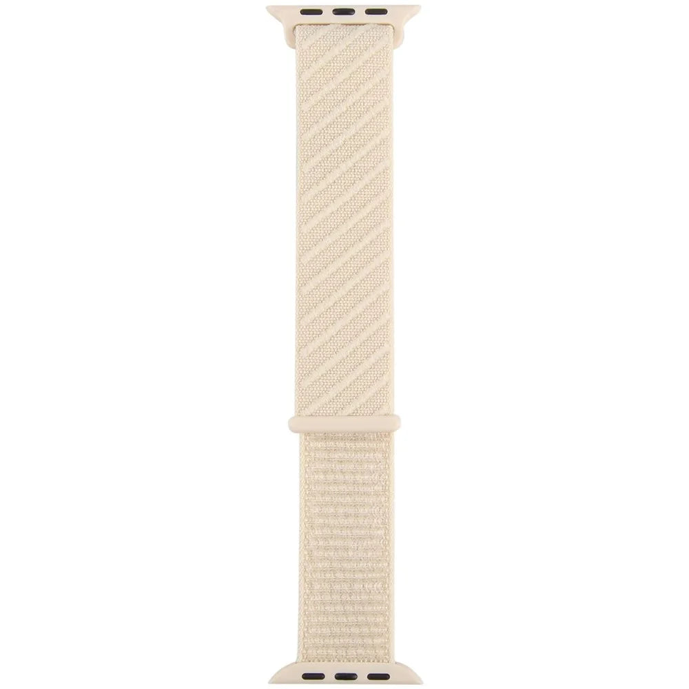 Watch Band For Apple Watch Series 11 10 42mm / 9 8 7 41mm / SE3 SE2 SE 6 5 4 40mm / 3 2 1 38mm Nylon Sport Loop Strap - Starlight - 3