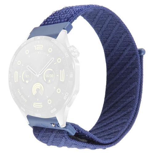 22mm Watch Band For Huawei Watch GT 5 Pro 46mm / GT 5 46mm / GT 4 46mm / Watch 4 / Samsung Galaxy Watch3 Nylon Loop Strap  - Dark Blue - 1