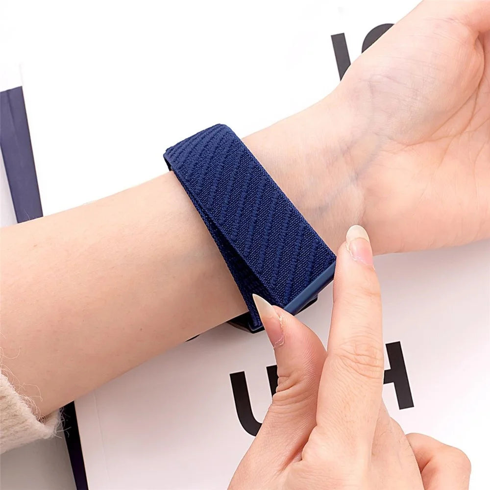 22mm Watch Band For Huawei Watch GT 5 Pro 46mm / GT 5 46mm / GT 4 46mm / Watch 4 / Samsung Galaxy Watch3 Nylon Loop Strap  - Dark Blue - 5
