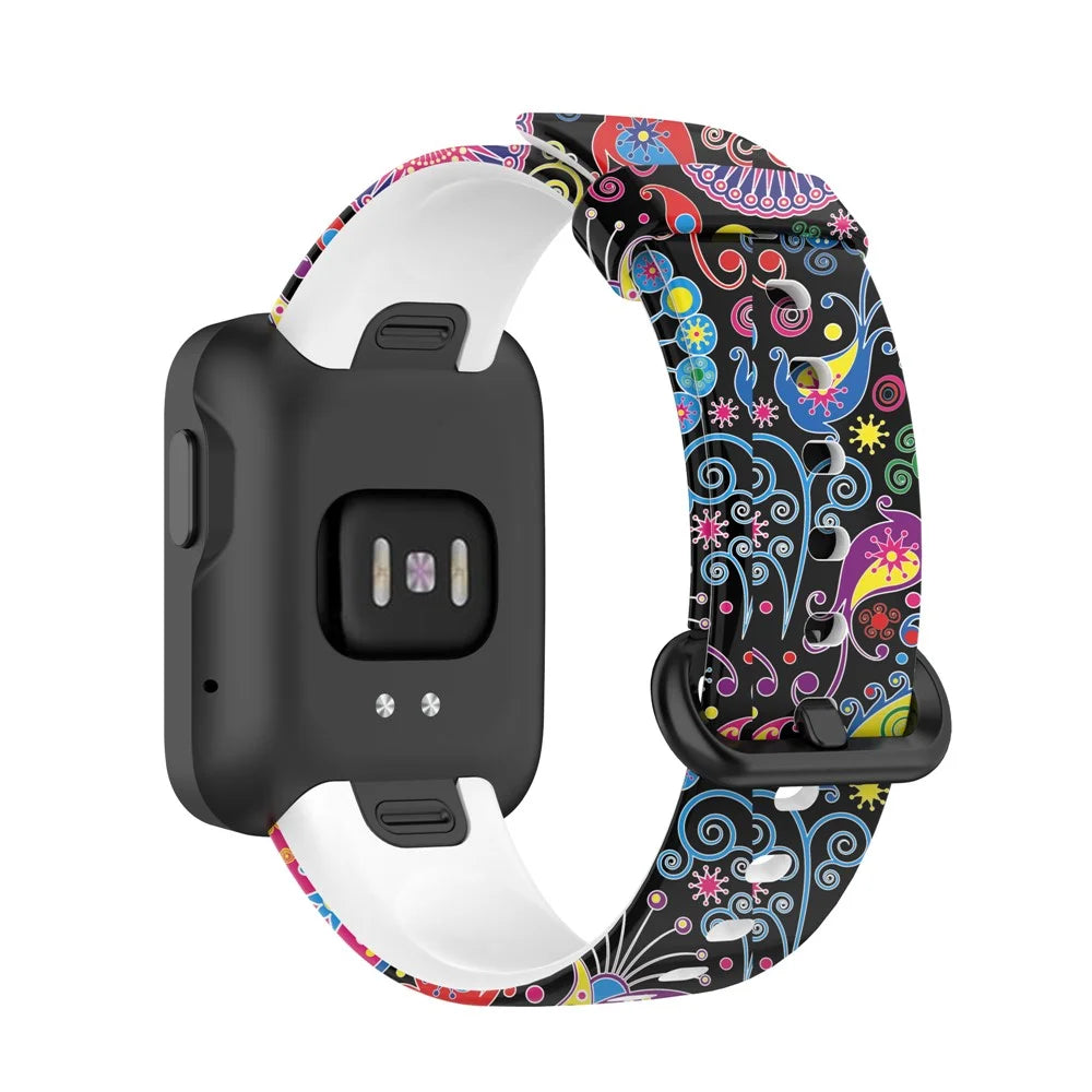 Pattern Printed Watchband Silicone Adjustable Smart Watch Strap for Xiaomi Redmi Watch / Mi Watch Lite - Peacock - 1