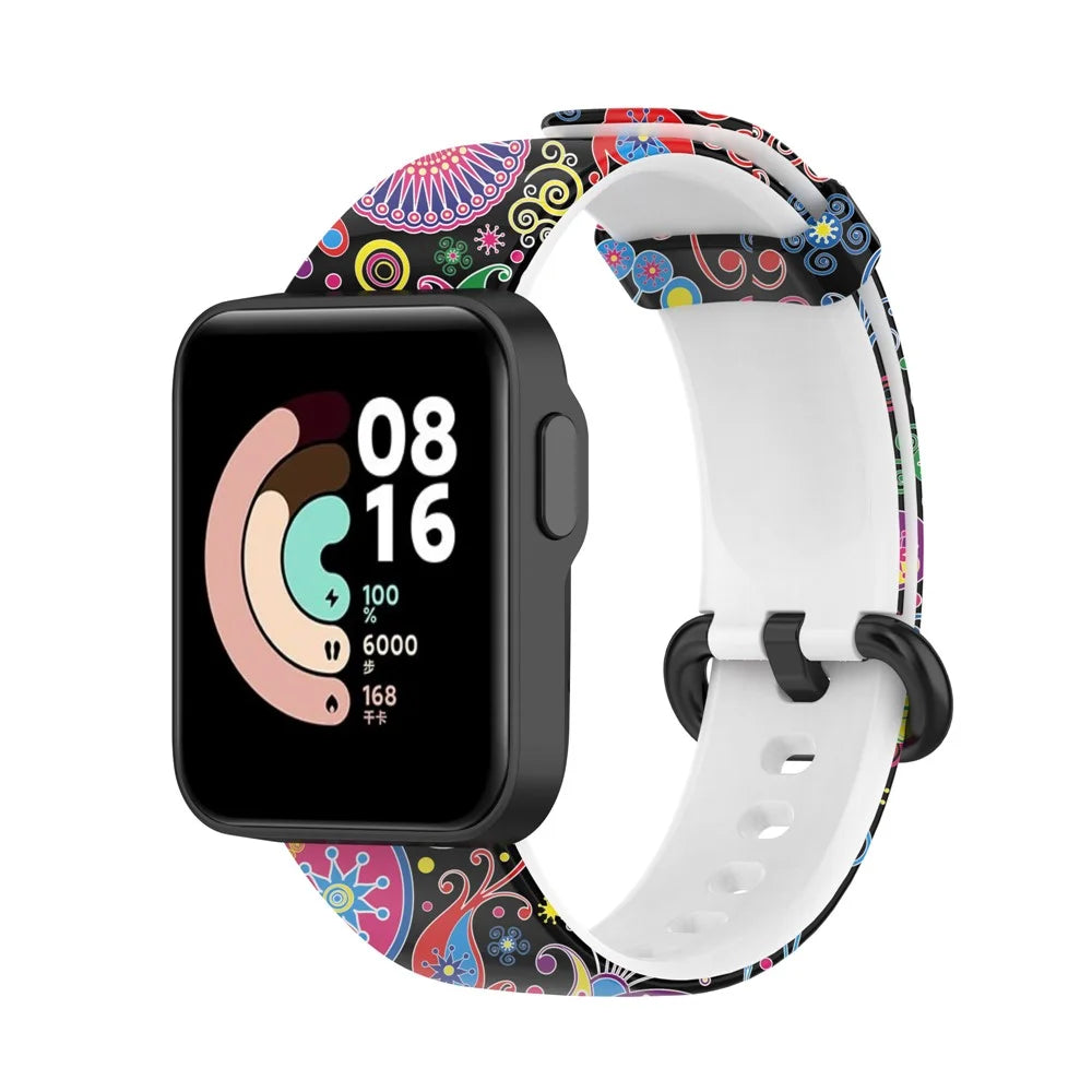 Pattern Printed Watchband Silicone Adjustable Smart Watch Strap for Xiaomi Redmi Watch / Mi Watch Lite - Peacock - 2