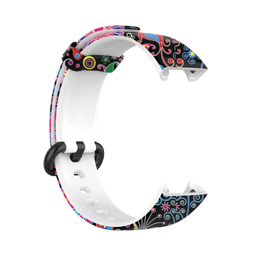 Pattern Printed Watchband Silicone Adjustable Smart Watch Strap for Xiaomi Redmi Watch / Mi Watch Lite - Peacock - 4