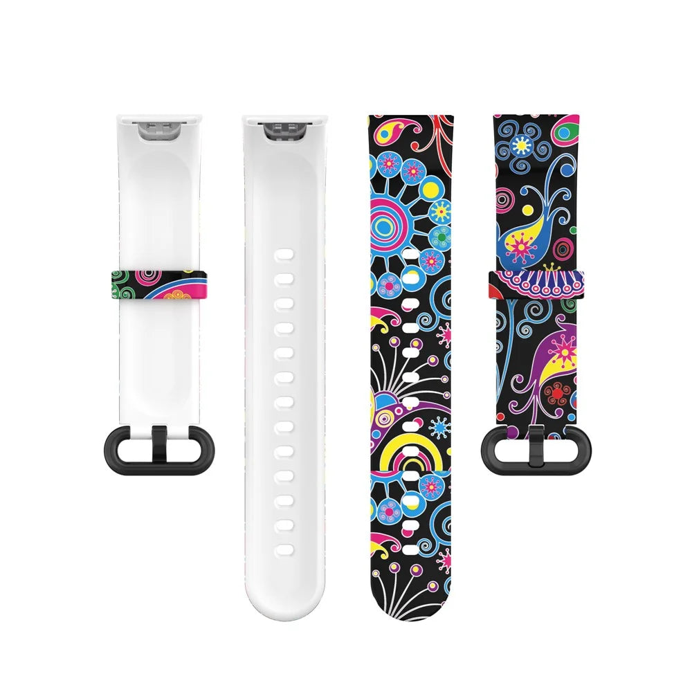 Pattern Printed Watchband Silicone Adjustable Smart Watch Strap for Xiaomi Redmi Watch / Mi Watch Lite - Peacock - 5