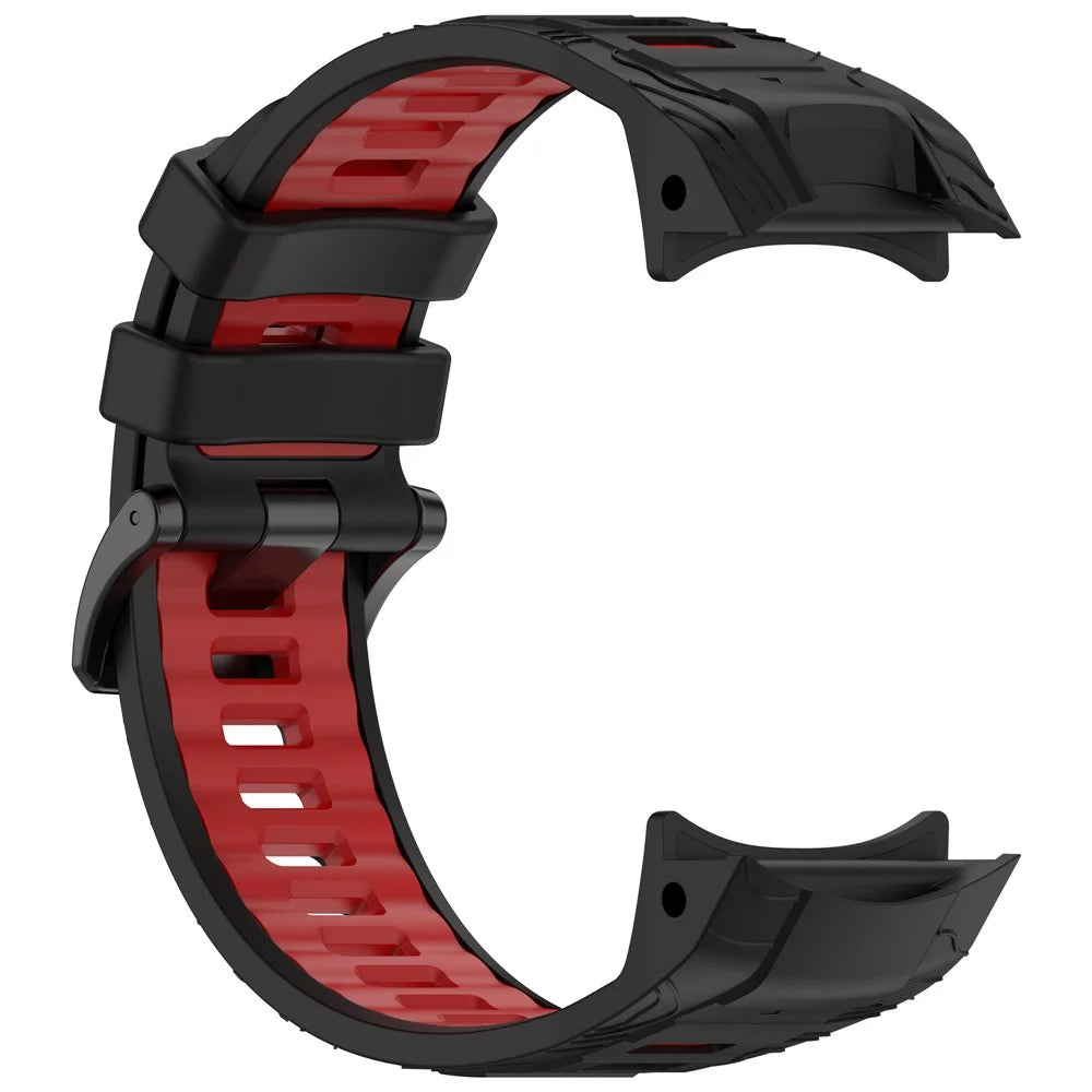 For Garmin Instinct 3 50mm Dual Color Smartwatch Band Sports Breathable Silicone Strap - Black+Red - 4