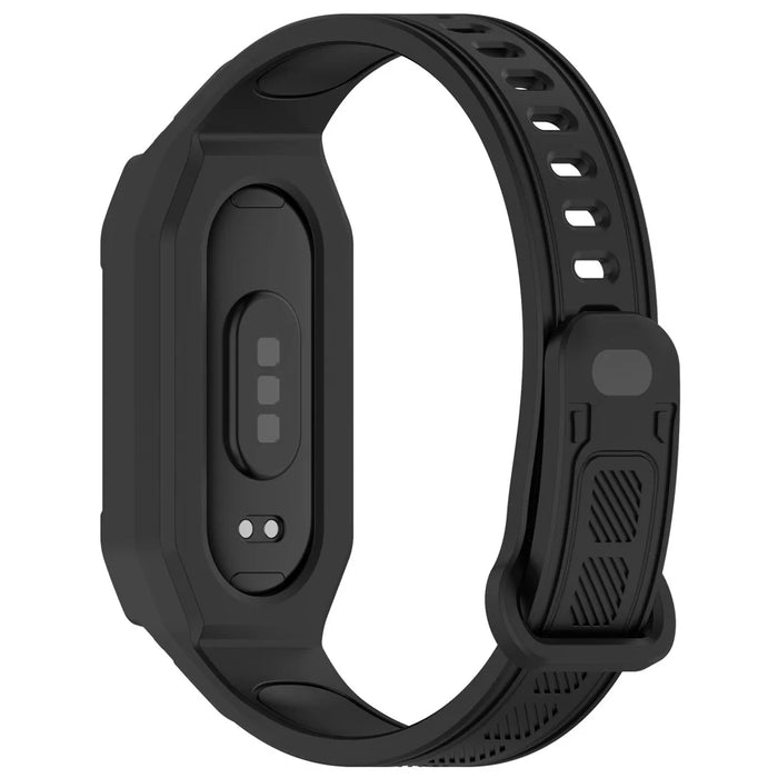 For Xiaomi Smart Band 9 / 8 / Mi Band 7 / 6 / 5 TPU Watch Band Integrated with Protective Case - Black - 1
