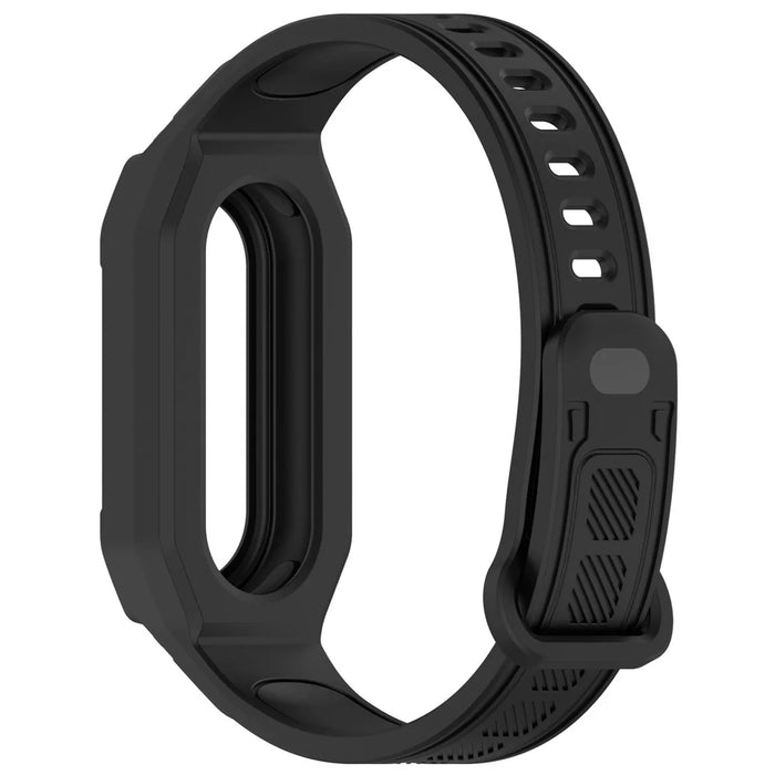 For Xiaomi Smart Band 9 / 8 / Mi Band 7 / 6 / 5 TPU Watch Band Integrated with Protective Case - Black - 2