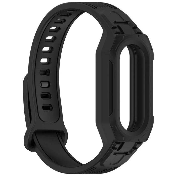 For Xiaomi Smart Band 9 / 8 / Mi Band 7 / 6 / 5 TPU Watch Band Integrated with Protective Case - Black - 3