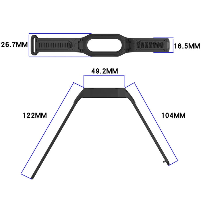For Xiaomi Smart Band 9 / 8 / Mi Band 7 / 6 / 5 TPU Watch Band Integrated with Protective Case - Black - 6