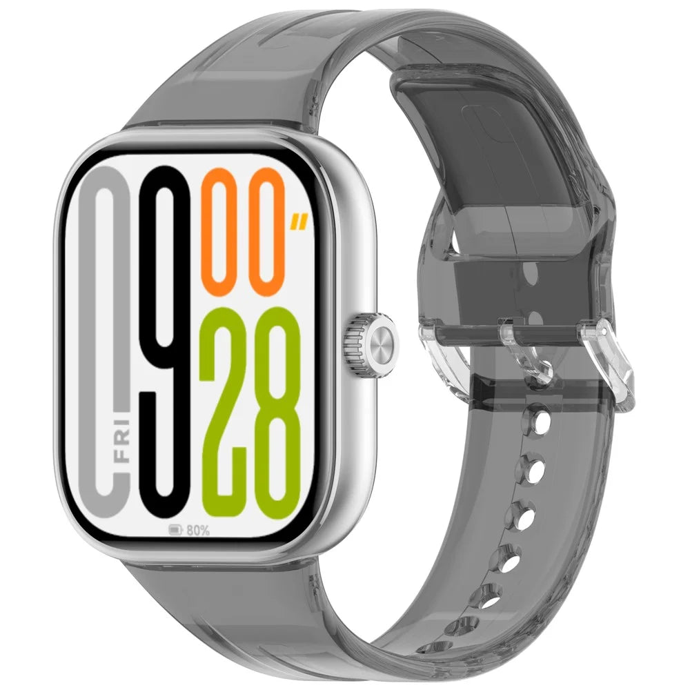 TPU Watch Strap for Xiaomi Smart Band 10 Pro / 9 Pro / 8 Pro / Redmi Watch 6 / 5 / 4 Color Changing Clear Wrist Band - Photochromic Black - 4