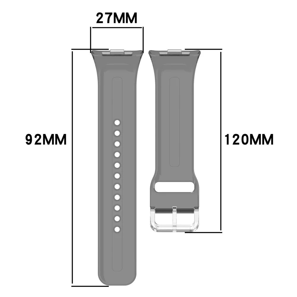 TPU Watch Strap for Xiaomi Smart Band 10 Pro / 9 Pro / 8 Pro / Redmi Watch 6 / 5 / 4 Color Changing Clear Wrist Band - Photochromic Black - 5