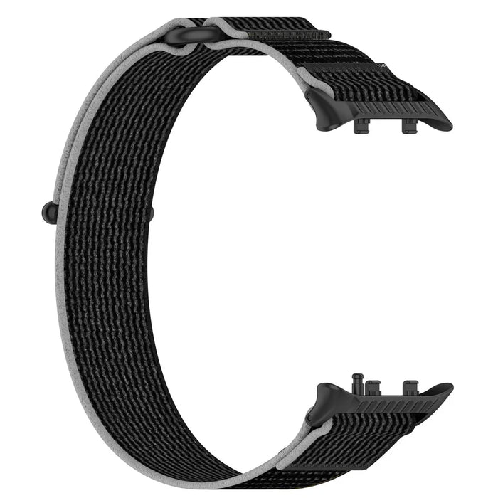 For Huawei Watch D2 Nylon Wrist Strap Magic Tape Loop Watch Band - Black+Grey - 2