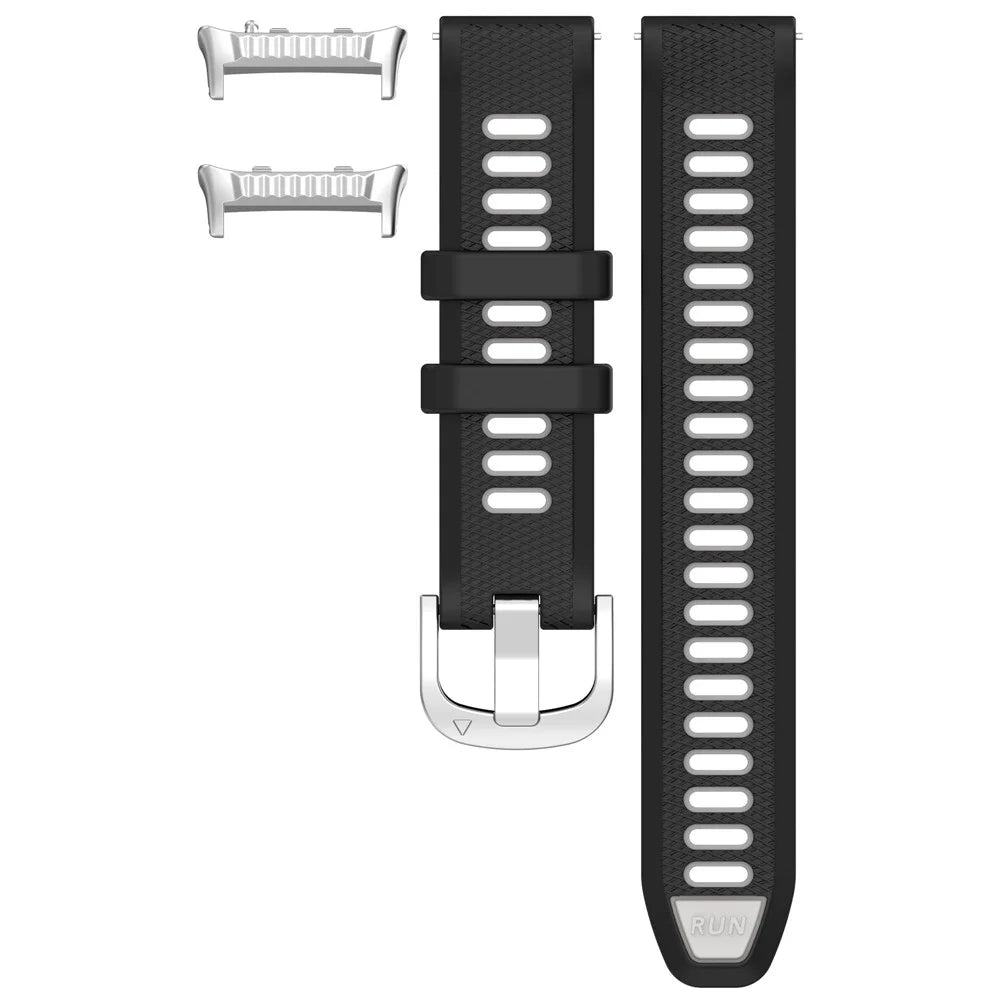 For Huawei Watch D2 Dual Color Smartwatch Band Sports Silicone Strap - Black+Grey - 2