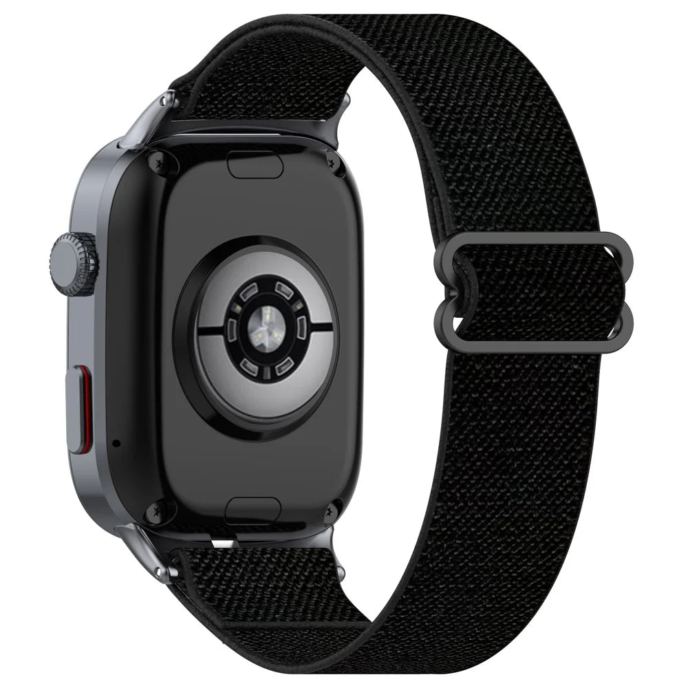 For Huawei Watch D2 Watch Band Nylon Braided Elastic Slide-Lock Clasp Breathable Strap - Black - 1