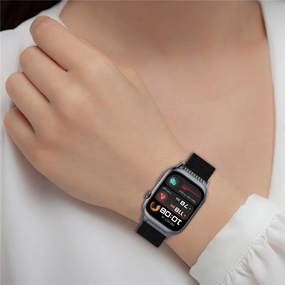 For Huawei Watch D2 Watch Band Nylon Braided Elastic Slide-Lock Clasp Breathable Strap - Black - 5