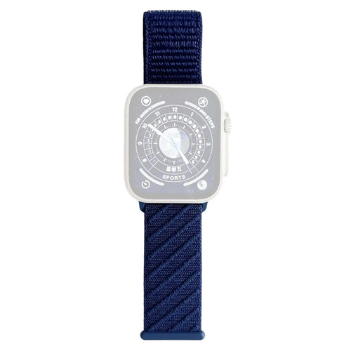 Watch Band for Apple Watch Ultra 3 2 1 49mm / Series 11 10 46mm / 9 8 7 45mm / SE3 SE2 SE 6 5 4 44mm / 3 2 1 42mm Diagonal Stripes Adjustable Nylon Strap - Blue - 1