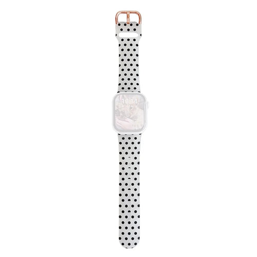 Watch Band for Apple Watch Series 11 10 42mm / 9 8 7 41mm / SE3 SE2 SE 6 5 4 40mm / 3 2 1 38mm Pattern Printed Clear Silicone Strap - Dots - 1