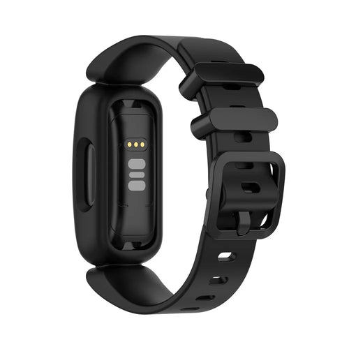 Integrated Adjustable TPE Smart Watch Strap Wrist Band Replacement for Fitbit Ace 3/Fitbit Inspire 2 - Black - 1