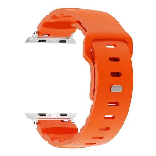 Fluorubber Strap for Apple Watch Ultra 3 2 1 49mm / Series 11 10 46mm / 9 8 7 45mm / SE3 SE2 SE 6 5 4 44mm / 3 2 1 42mm Adjustable Watch Band - Orange - 1